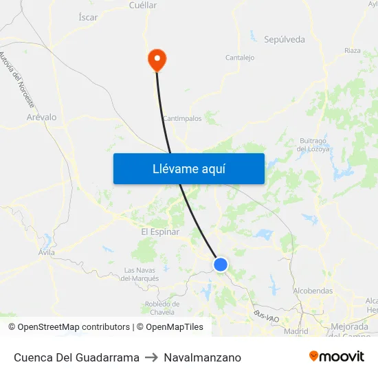Cuenca Del Guadarrama to Navalmanzano map