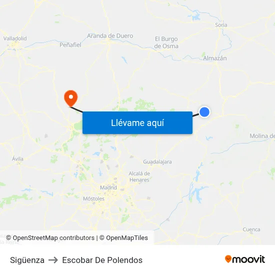 Sigüenza to Escobar De Polendos map