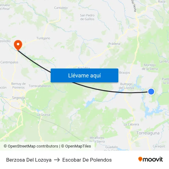 Berzosa Del Lozoya to Escobar De Polendos map