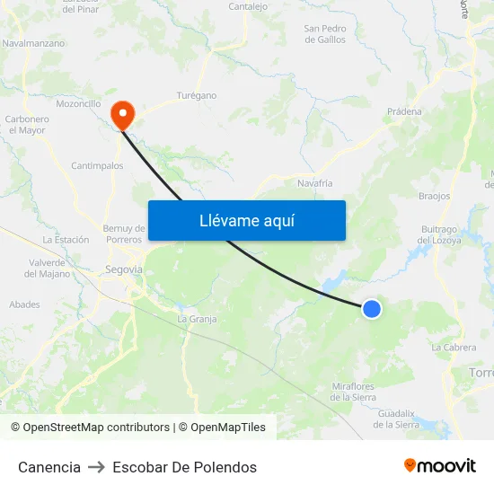 Canencia to Escobar De Polendos map