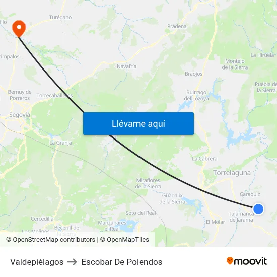 Valdepiélagos to Escobar De Polendos map