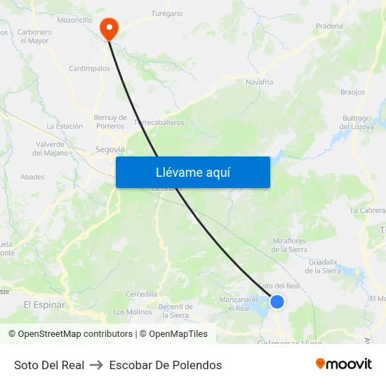 Soto Del Real to Escobar De Polendos map