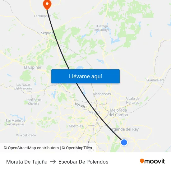 Morata De Tajuña to Escobar De Polendos map