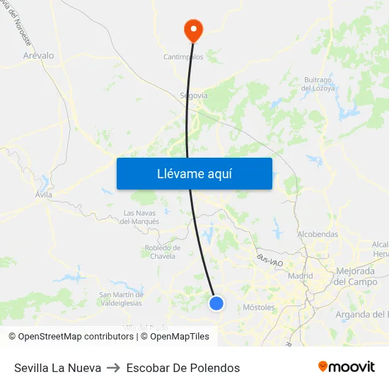 Sevilla La Nueva to Escobar De Polendos map