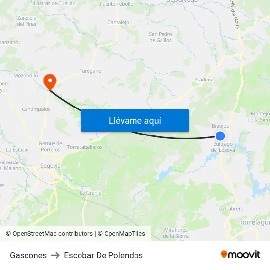 Gascones to Escobar De Polendos map