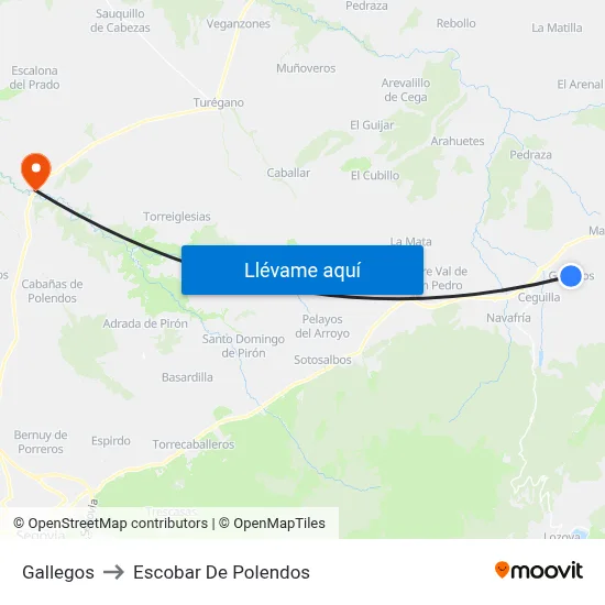 Gallegos to Escobar De Polendos map