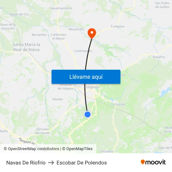 Navas De Riofrío to Escobar De Polendos map