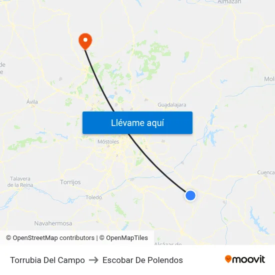 Torrubia Del Campo to Escobar De Polendos map