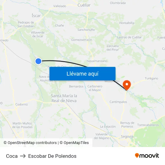 Coca to Escobar De Polendos map