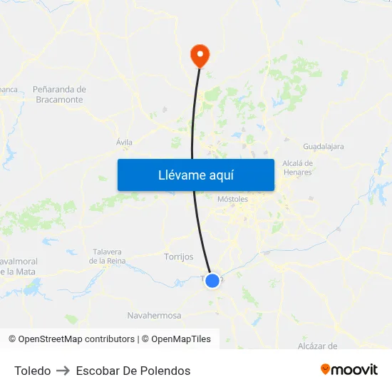 Toledo to Escobar De Polendos map