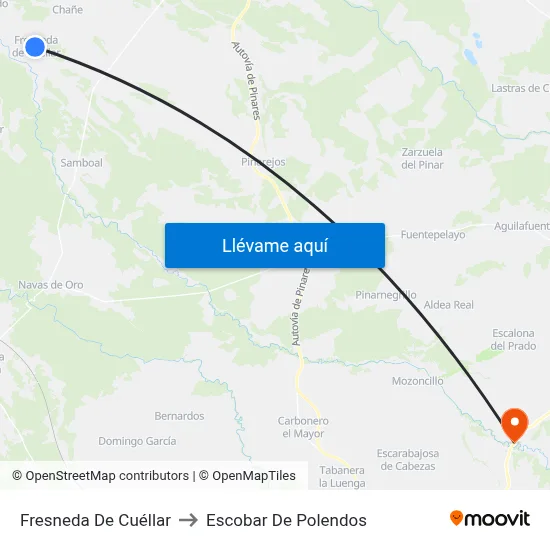 Fresneda De Cuéllar to Escobar De Polendos map