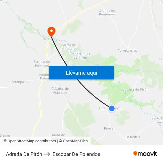 Adrada De Pirón to Escobar De Polendos map