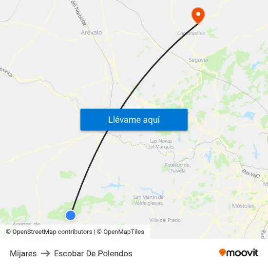 Mijares to Escobar De Polendos map