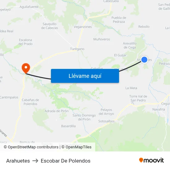 Arahuetes to Escobar De Polendos map
