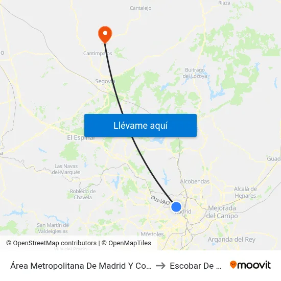 Área Metropolitana De Madrid Y Corredor Del Henares to Escobar De Polendos map