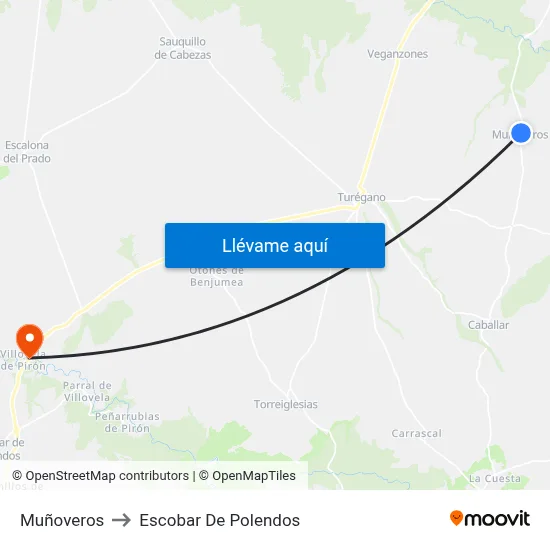 Muñoveros to Escobar De Polendos map