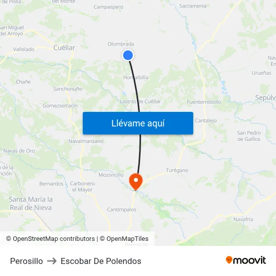 Perosillo to Escobar De Polendos map