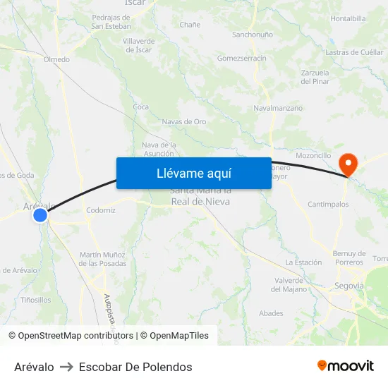 Arévalo to Escobar De Polendos map