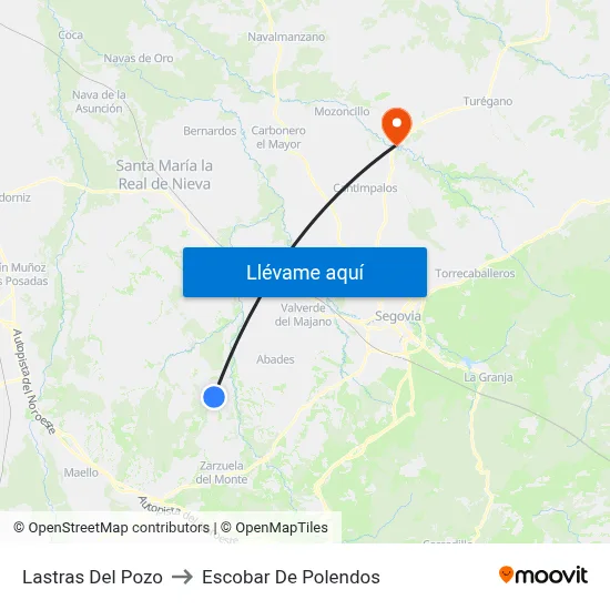 Lastras Del Pozo to Escobar De Polendos map