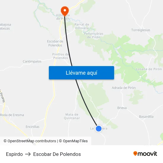 Espirdo to Escobar De Polendos map