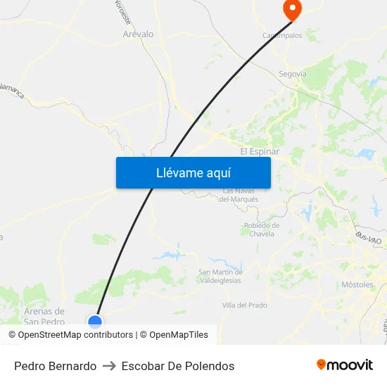 Pedro Bernardo to Escobar De Polendos map