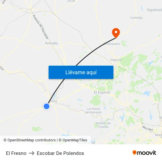 El Fresno to Escobar De Polendos map