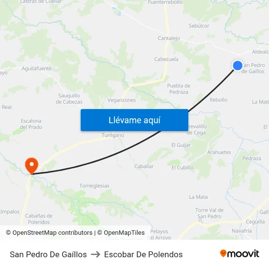 San Pedro De Gaíllos to Escobar De Polendos map