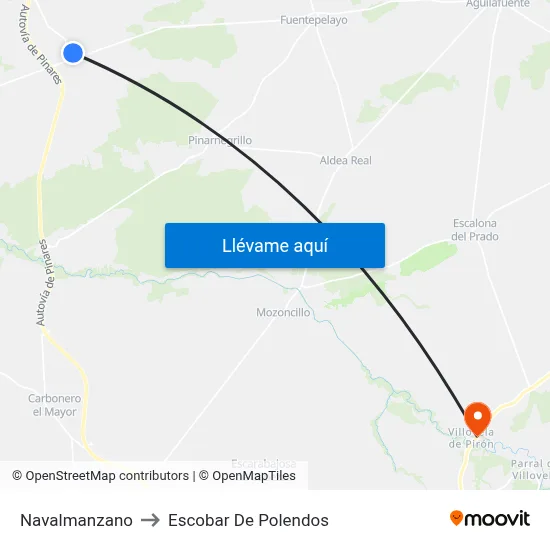 Navalmanzano to Escobar De Polendos map