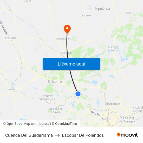 Cuenca Del Guadarrama to Escobar De Polendos map