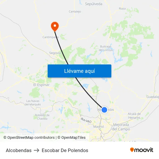 Alcobendas to Escobar De Polendos map