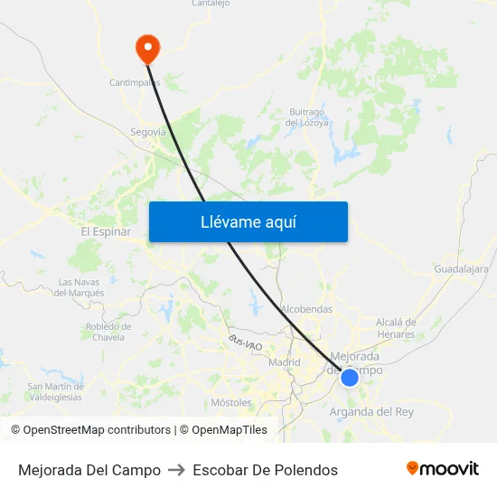 Mejorada Del Campo to Escobar De Polendos map