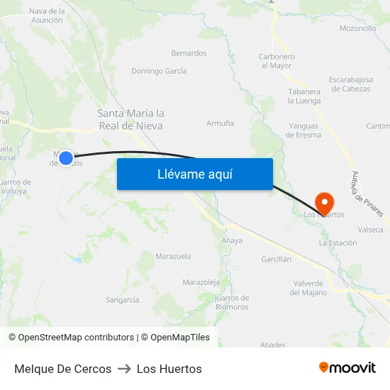 Melque De Cercos to Los Huertos map