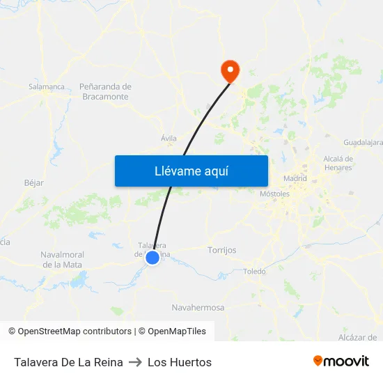 Talavera De La Reina to Los Huertos map