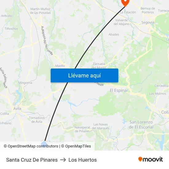 Santa Cruz De Pinares to Los Huertos map