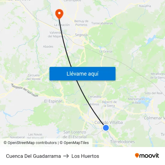 Cuenca Del Guadarrama to Los Huertos map
