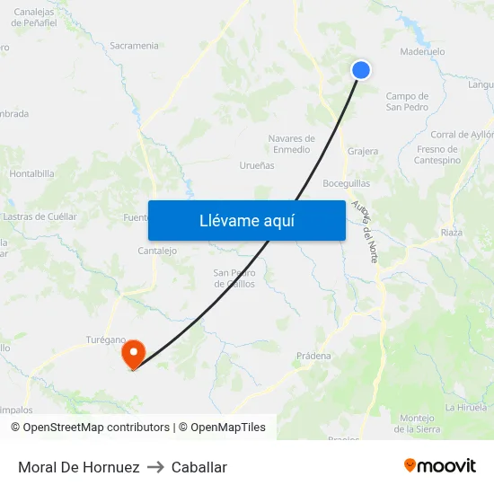 Moral De Hornuez to Caballar map