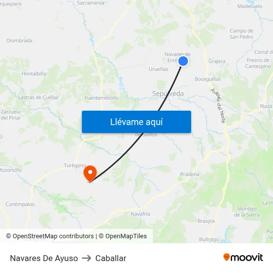 Navares De Ayuso to Caballar map
