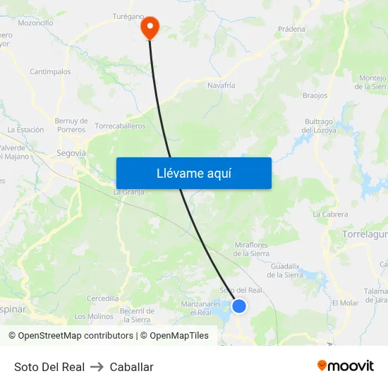 Soto Del Real to Caballar map