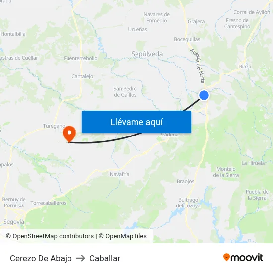 Cerezo De Abajo to Caballar map