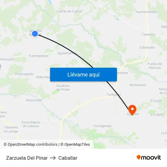 Zarzuela Del Pinar to Caballar map