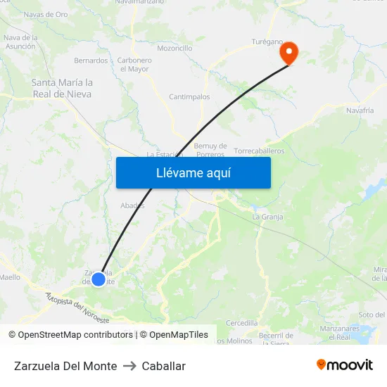 Zarzuela Del Monte to Caballar map