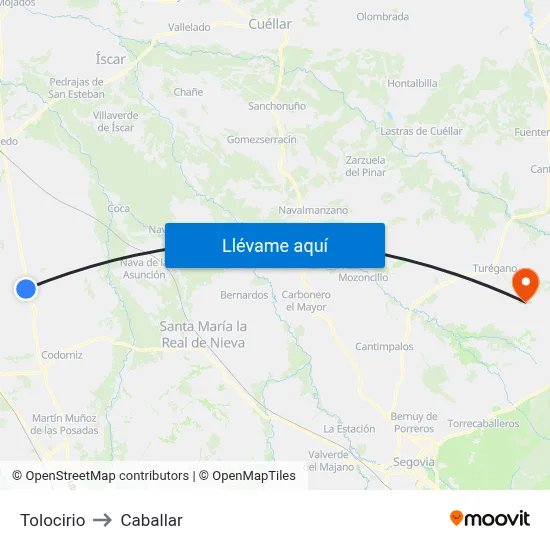 Tolocirio to Caballar map