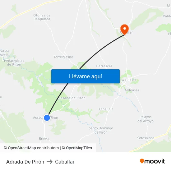 Adrada De Pirón to Caballar map