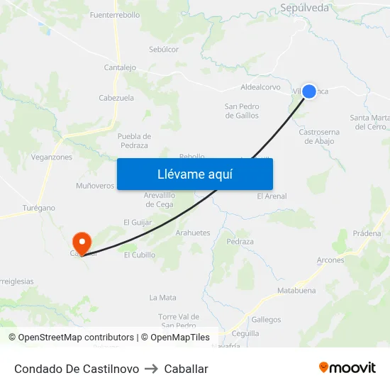 Condado De Castilnovo to Caballar map
