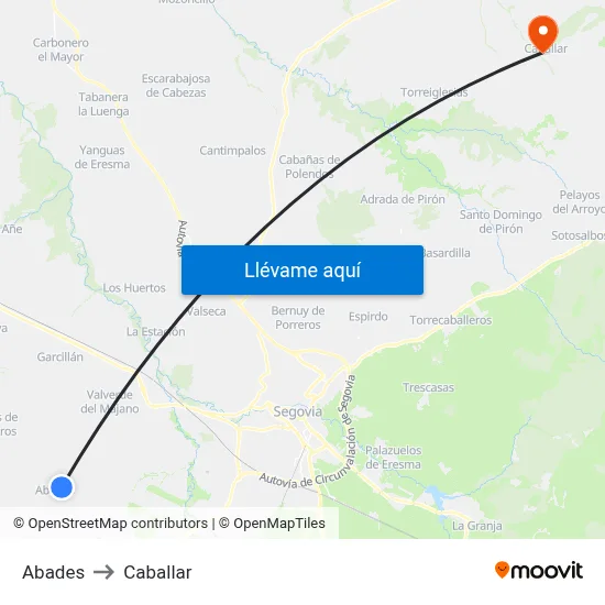 Abades to Caballar map