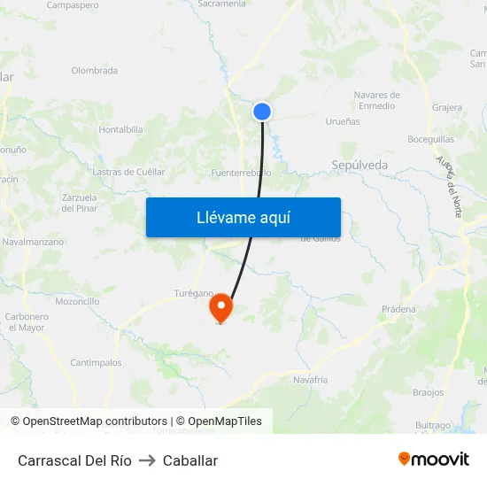 Carrascal Del Río to Caballar map