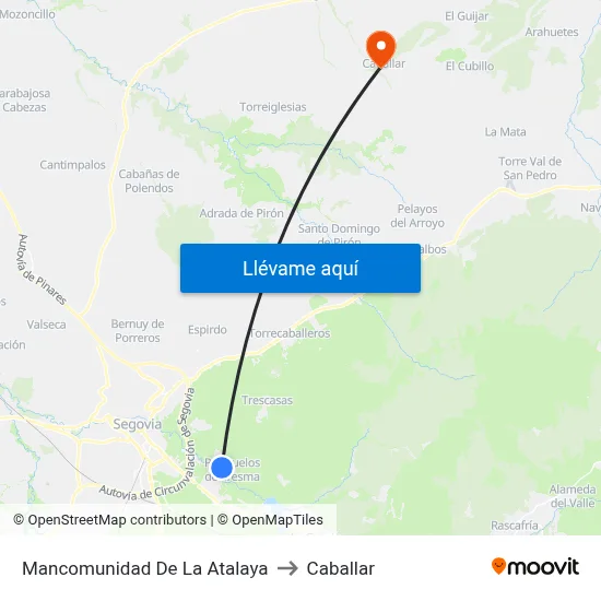 Mancomunidad De La Atalaya to Caballar map