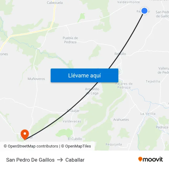San Pedro De Gaíllos to Caballar map