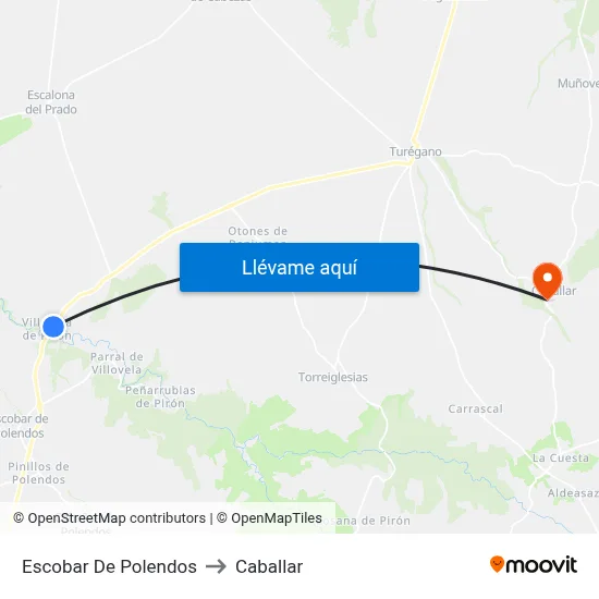 Escobar De Polendos to Caballar map