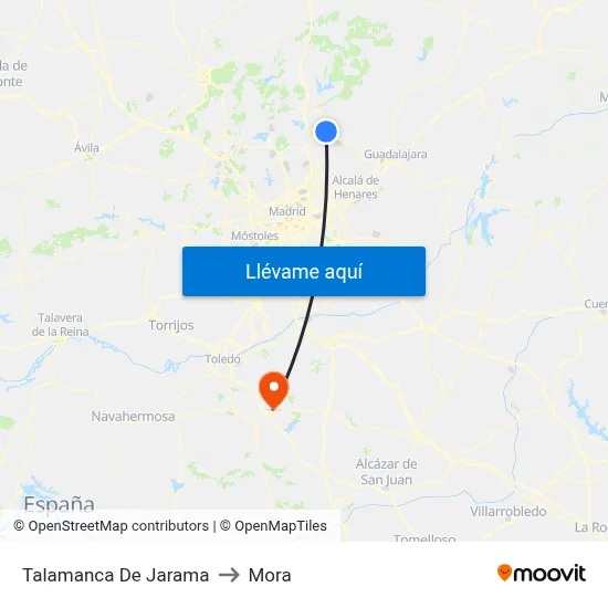 Talamanca De Jarama to Mora map